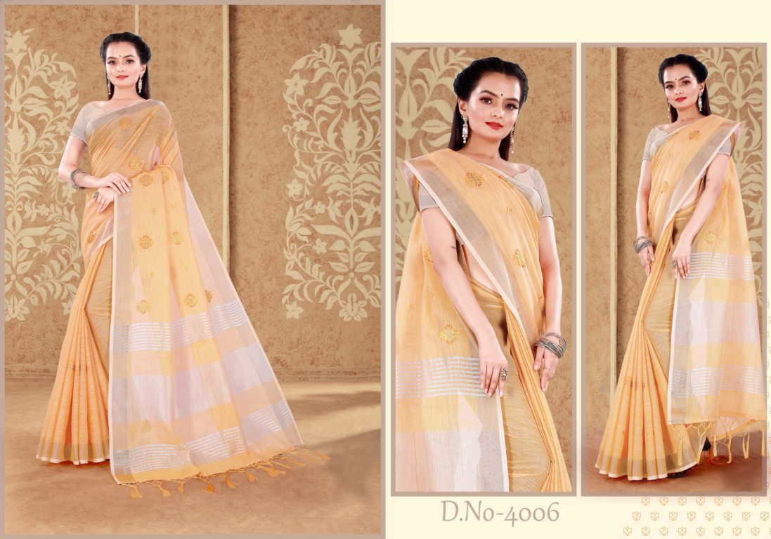 Sangam Sneha Linen Festive Wear Designer Embroidery Latest Saree Collection